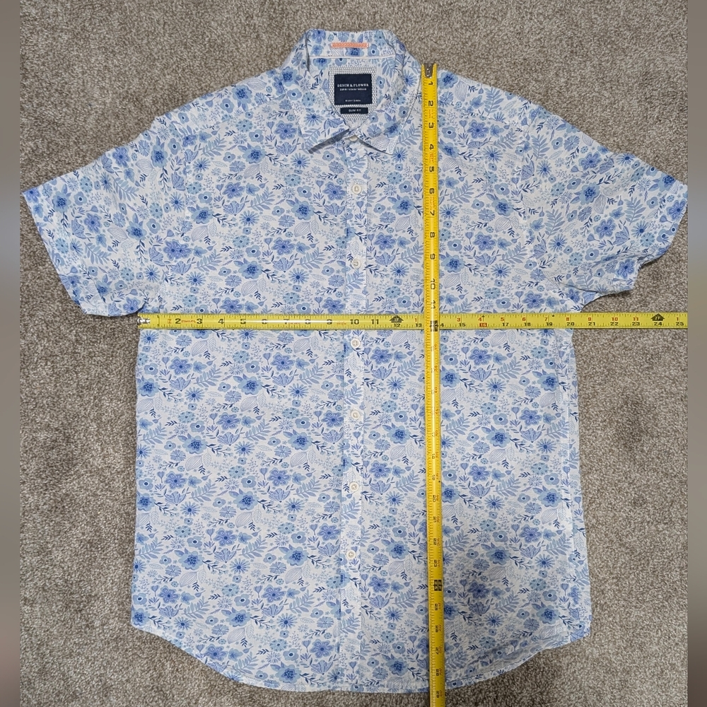 Denim & Flower Blue Flower Shirt - M